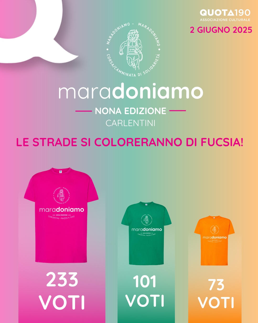 I risultati del contest del colore: vince il fucsia con 233 voti