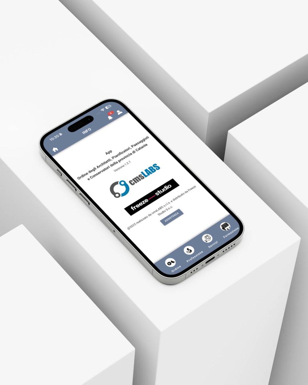 La schermata info dell'app: realizzata da cmsLABS e distribuita da Freeze Studio
